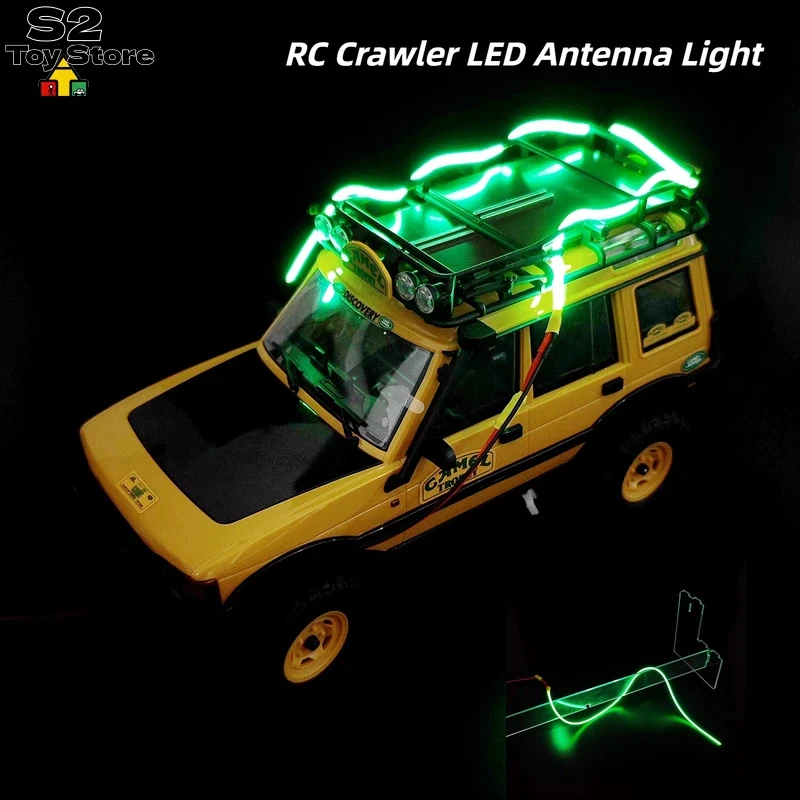 

PYFORE LED Antenna Whip Light Green LED Ambient Light Strip DIY Upgrade Accessory For RC Remote Control Climbing Crawler Vehicle