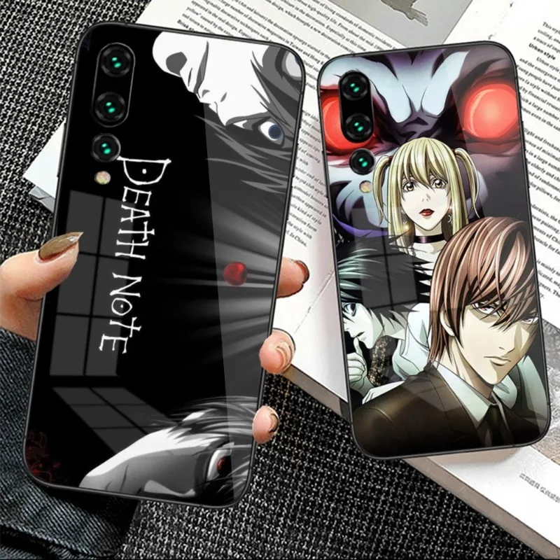 Anime Death Note Cell Phone Case for Huawei P50 P40 P30 P20 Pro Mate 40 30 20 Pro Nova 9 8 7 PC Glass Phone Cover Funda