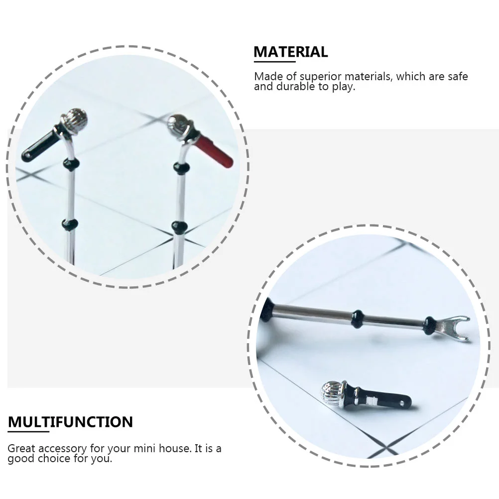 소형 시뮬레이션 마이크, 아기, 어린이 장난감, 소형 합금 놀이 집 장식, 브래킷 2 세트