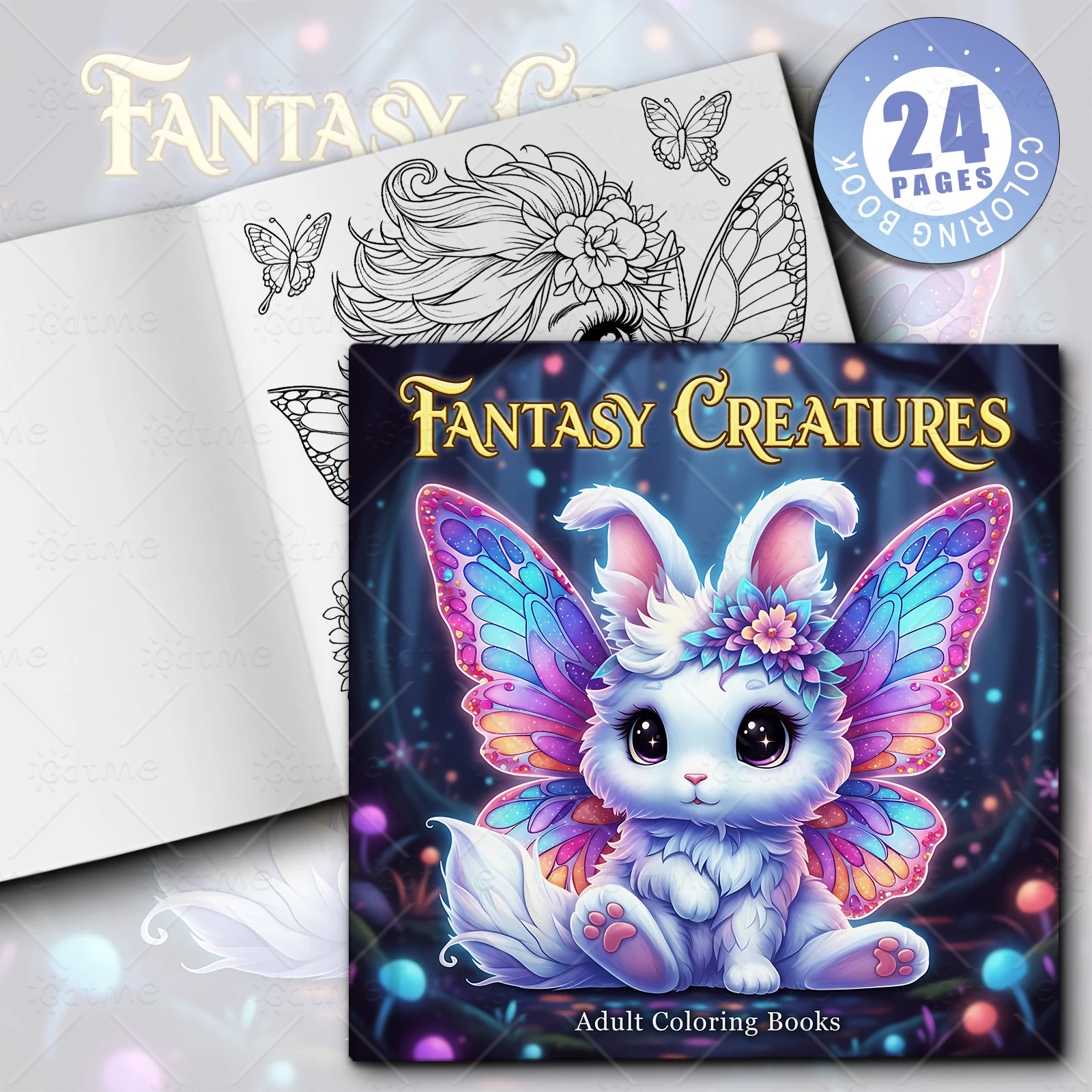 FANTASY CREATURES  Coloring Book for Adults Featuring Cartoon Bold-easy Patterns for Relaxation DIY Painting Drawing Books