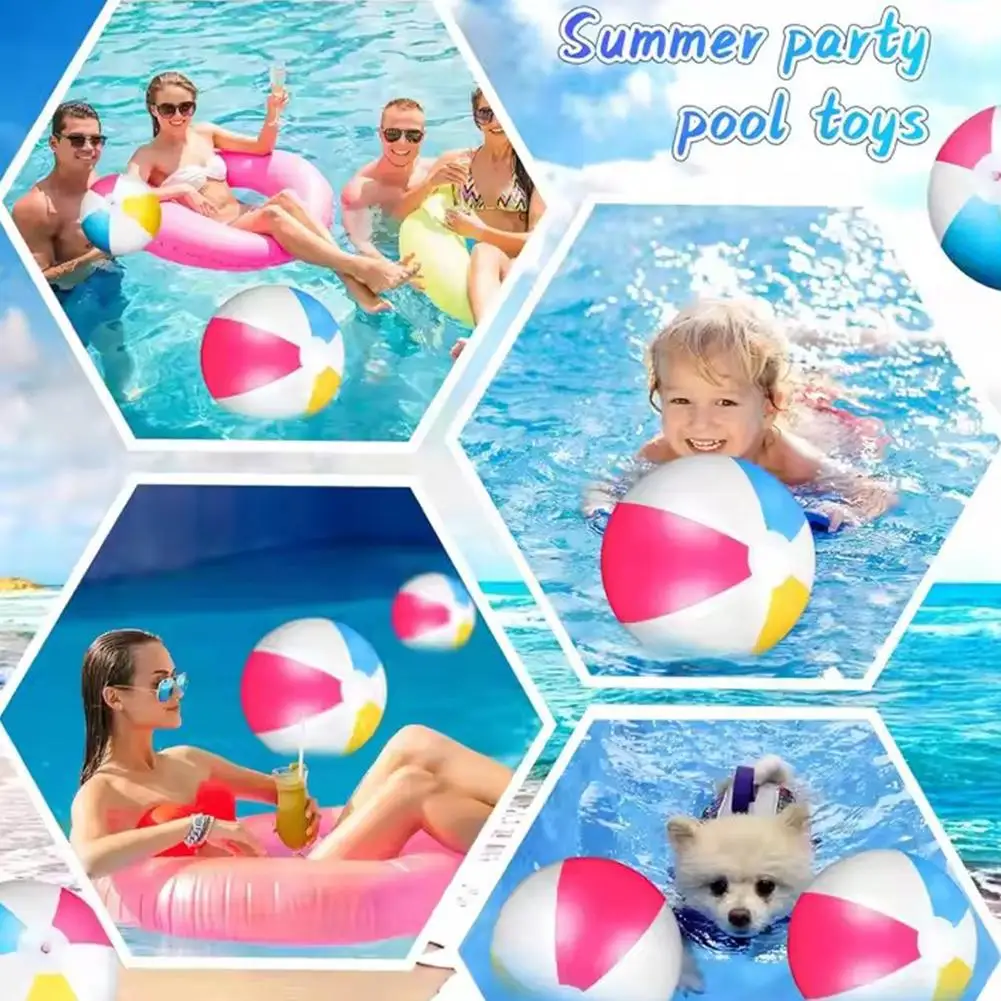 PVC Inflatable Beach Ball Swimming Pool Toy 51/61cm Big Rainbow Beach Ball Colourful Inflatable Pool Ball