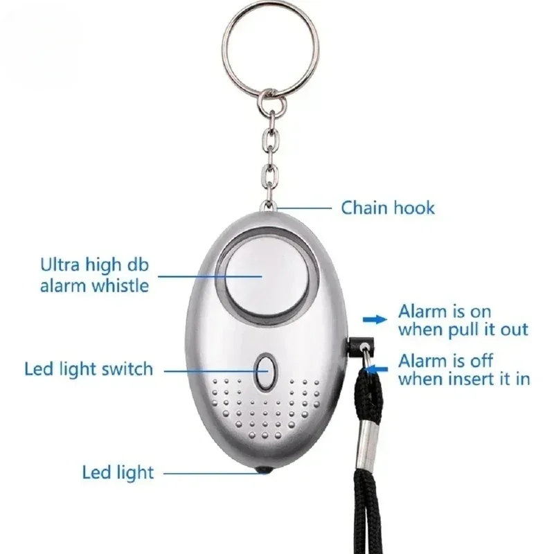 1/2Pcs Self Defense Alarm Anti-Wolf Girl Child Women Security Protect Alert Personal Safety Scream Loud Emergency Alarm Keychain view 2