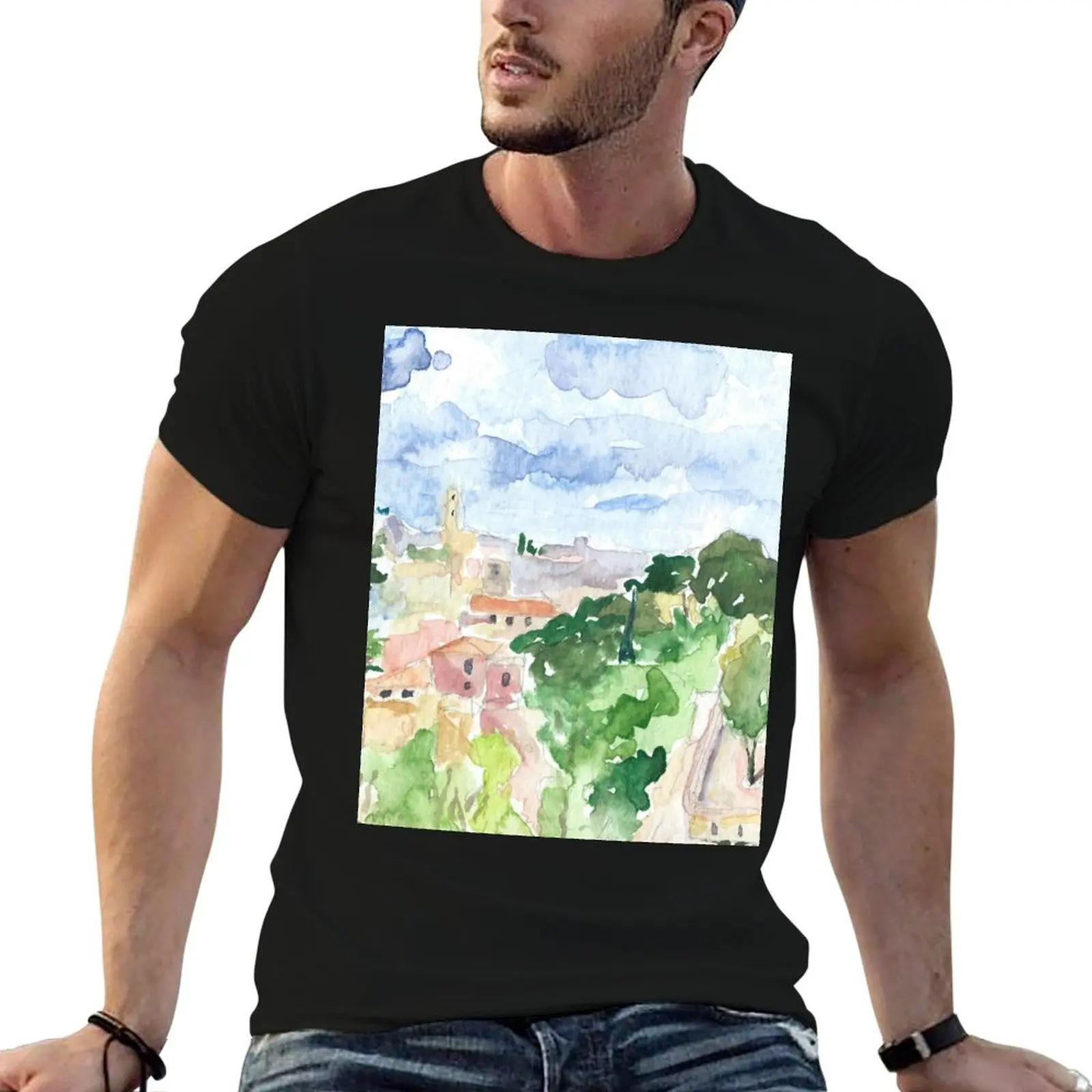 panorama romana T-Shirt baggy shirts graphic shirts Short sleeve tee mens cotton t shirts