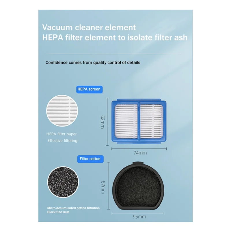 Replacement Filter Screen Filter Cotton Suitable for AEG QX9-1-50IB/ALRG/ANIM ASKQX9 Vacuum Cleaner Accessories