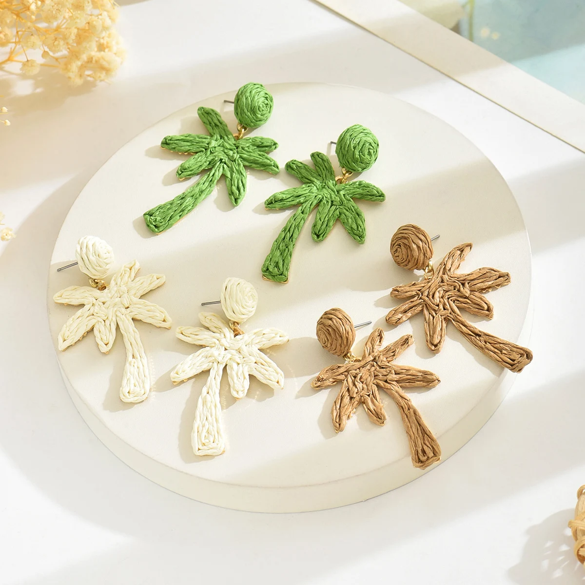 Böhmen Mode Handgemachte Bast Baum Tropfen Ohrringe für Frauen Sommer Strand Pflanze Rattan Stricken Hängende Ohrringe Partei Schmuck Geschenk