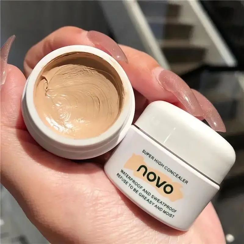 Novo Full Coverage Flawless Makeup Texture Concealer Foundation for Facial Acne Marks Dark Circles Professional Cosmetics 12g
