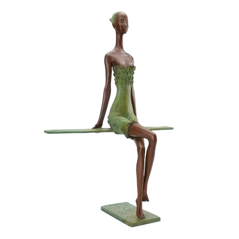 Chinese girl bronze sculpture artwork limited collection high-end living room decoration high-end gifts