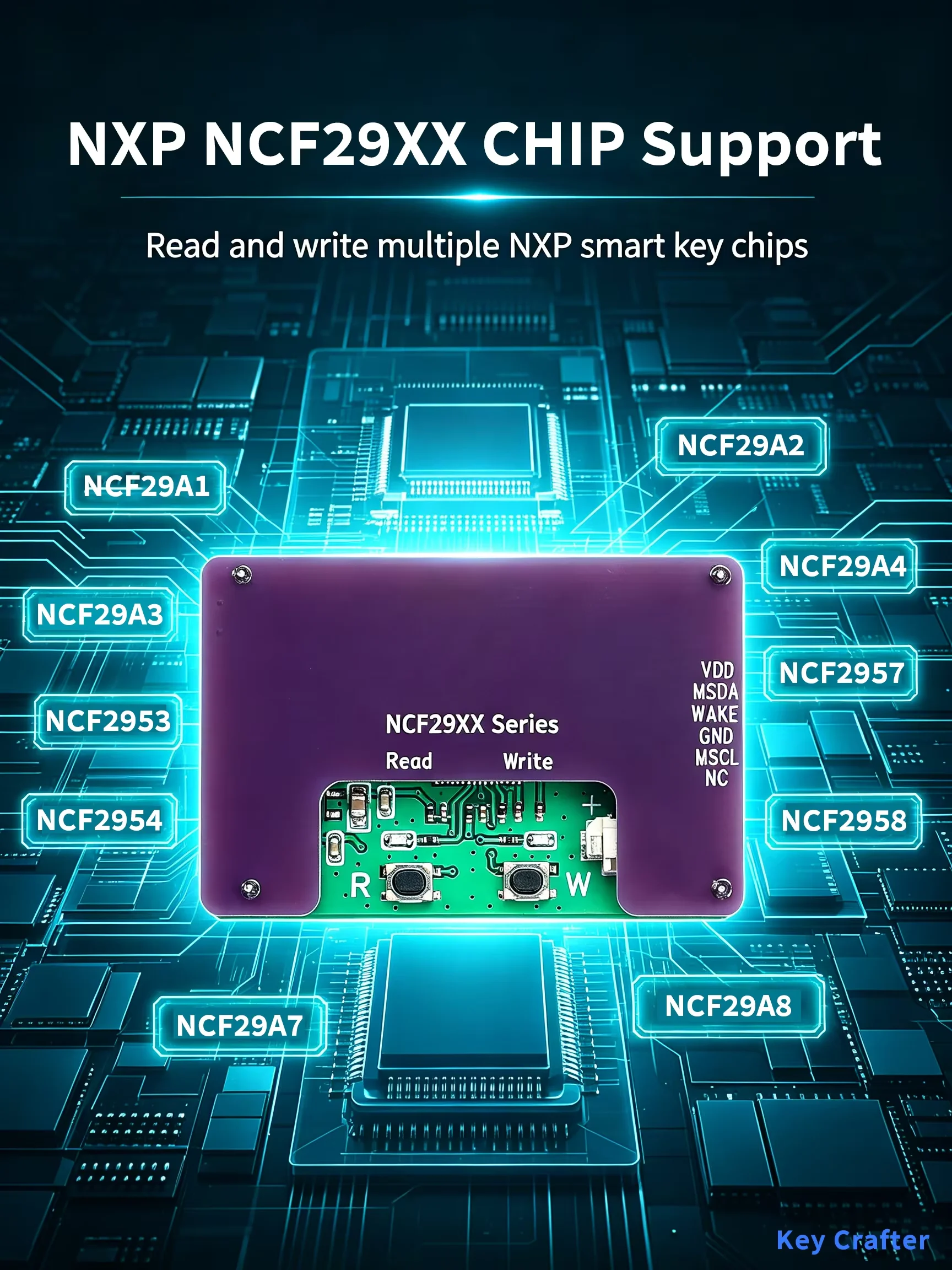 Leo NXP Unlimited Tool For NXP Killer NCF29XX/2951 Chip series Auto Key Programming Tool Compatible with multiple car models
