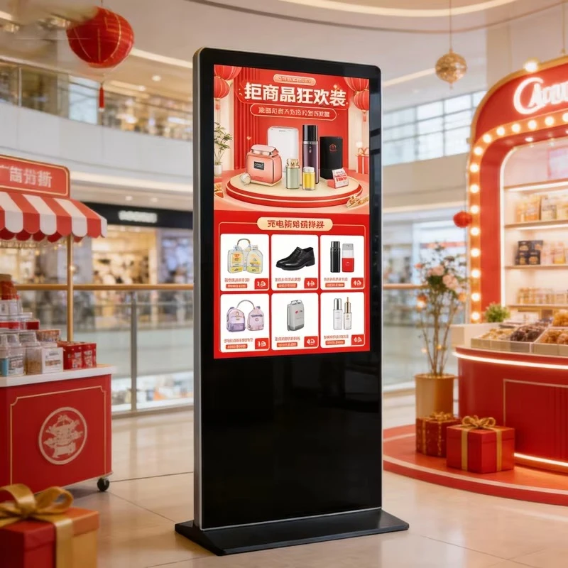 75-inch Floor-Standing 4K Digital Signage Display / Indoor HD Large Advertising Screen, Ideal For Shopping Malls.