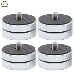 4pcs 45mm Aluminum Magnesium Alloy Isolation Stand Base Spike Cone Feet Pad Mat for Speaker Amplifier DAC Turntable Recorder