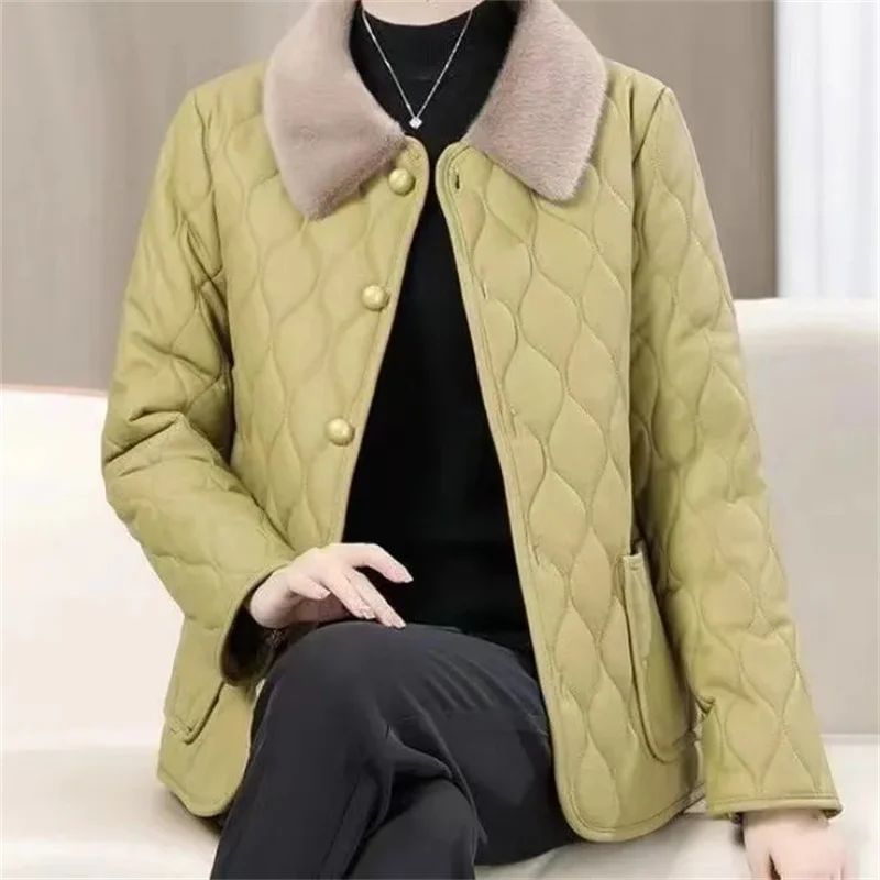 Lady Short Large Size 5XL leather Clothing Middle Aged Mother PU Leather Jacket Autumn Winter Female Unwashed Faux Leather Coat