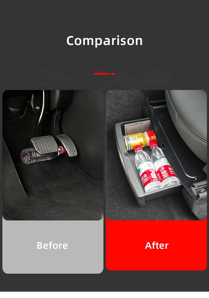 New Design 6L Large Capacity Drawer for Model Y Under Seat Storage Box Accessories