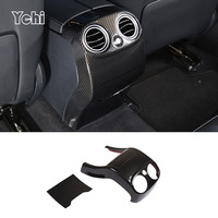 For Mercedes Benz GLC X253 2016-2022 ABS Carbon fiber Car Rear Armrest Box Air Conditioning Outlet Cover Frame Accessories