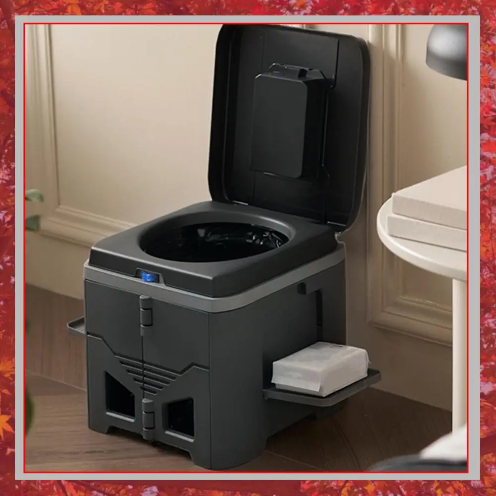 

Collapsible Travel Toilet with Lid Foldable Travel Potty Reusable 150KG Load Capacity for Tent Hiking Boating Long Road Trips
