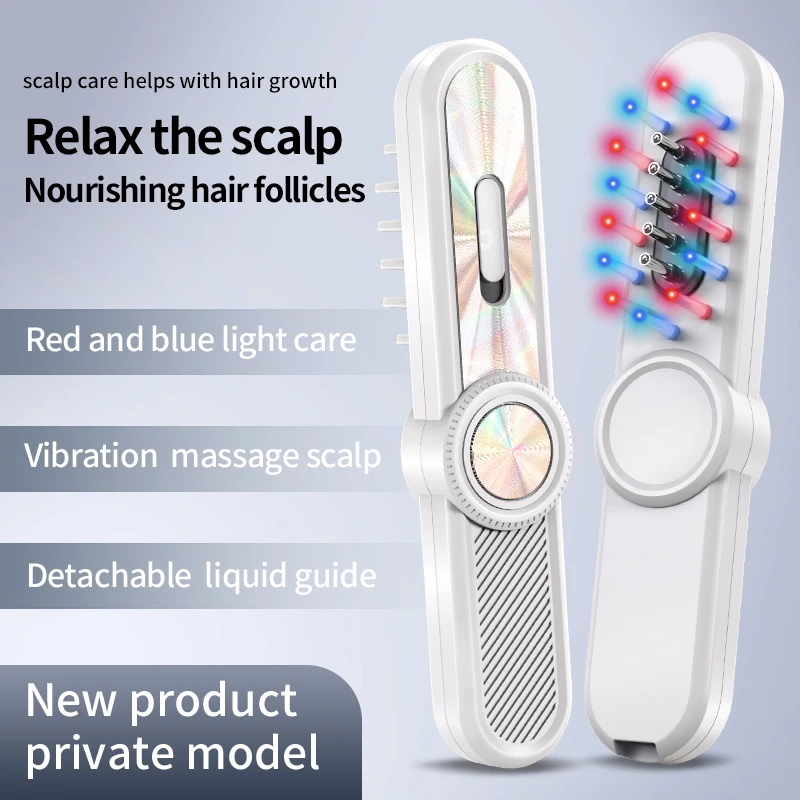 

3 Modes Electric Massage Comb Portable Red Light Laser Comb for Hair Follicle Hair Follicles On The Head Essence Oil Applicator
