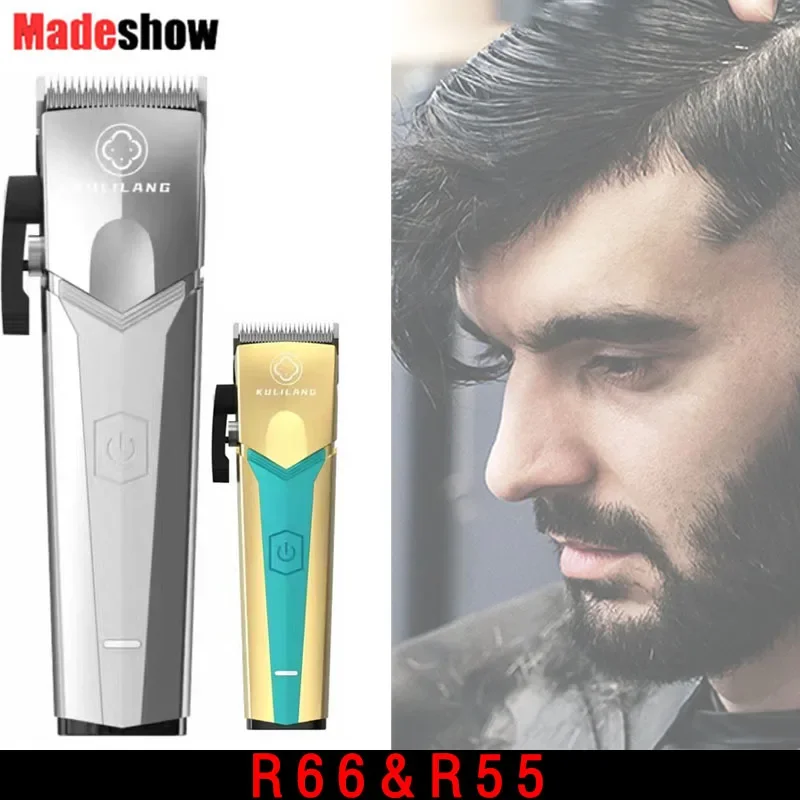 

Madeshow Kulilang R66 R55 Professional Men's Hair Clipper Trimmer Wireless Barber 7000RPM Usbcharging Oil Head Finishing Haircut