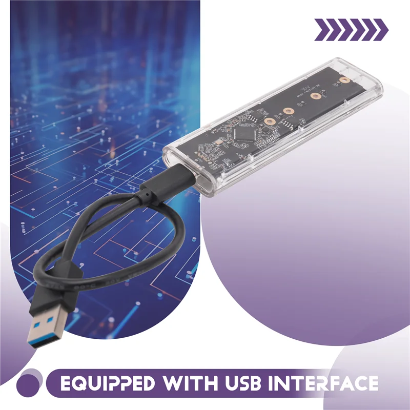 

Suitable M2 SSD Case M.2 NVME SSD Enclosure Portable SSD RGB Transparent Hard Disk Case 10Gbps For PC