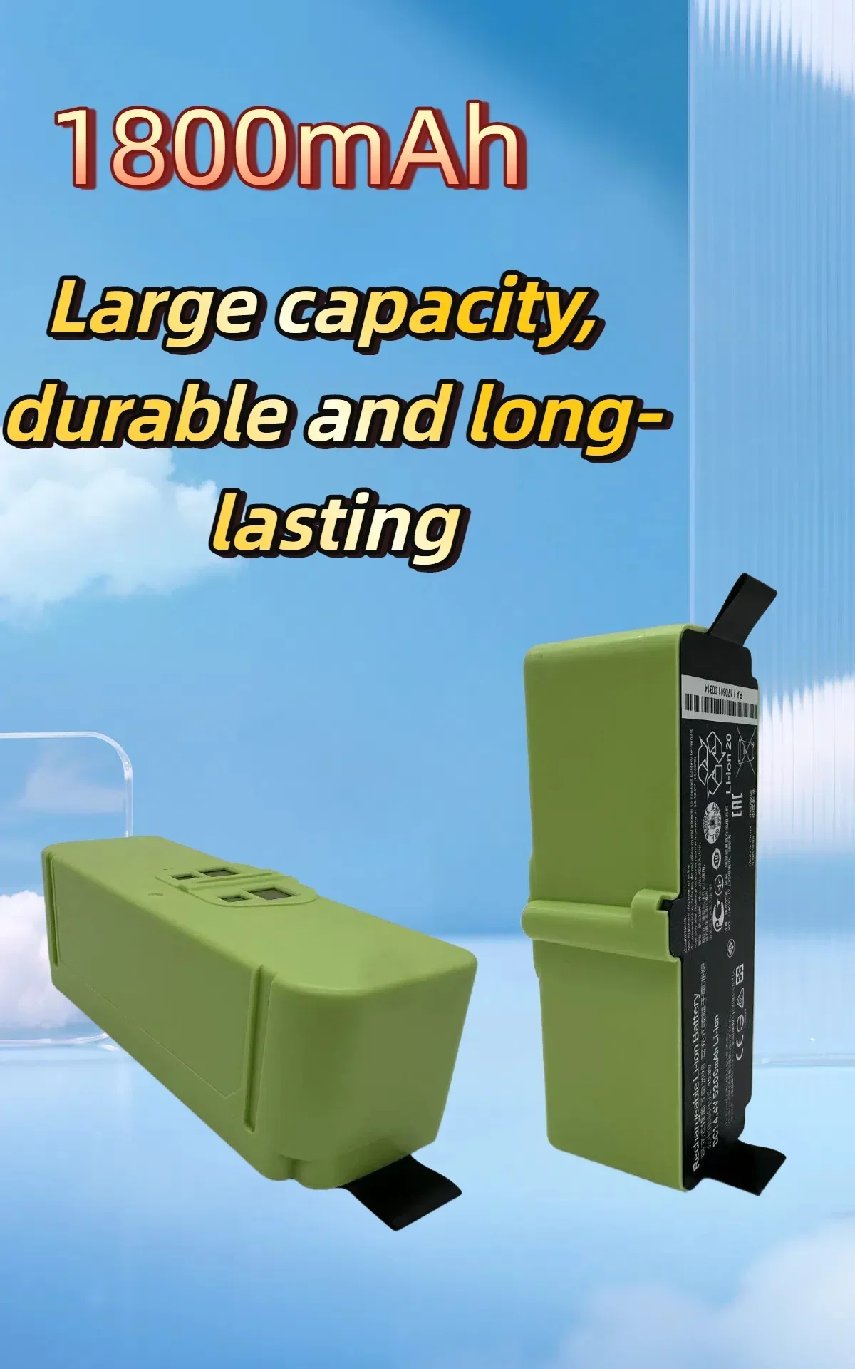6500mAh 14.4V Li Ion Battery Replacement ,for  CleanerFits 900/800/700/600 Series (960/980/981/680/675), Durable Performance