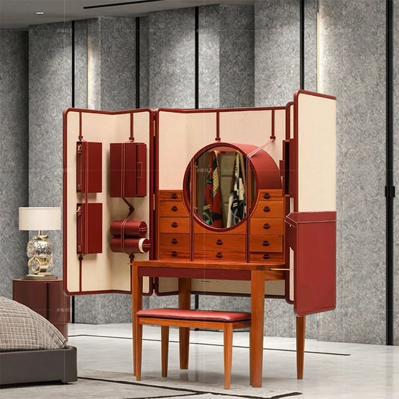 Italian light luxury jewelry cabinet dresser high-end modern creative luxury solid wood storage jewelry cabinet