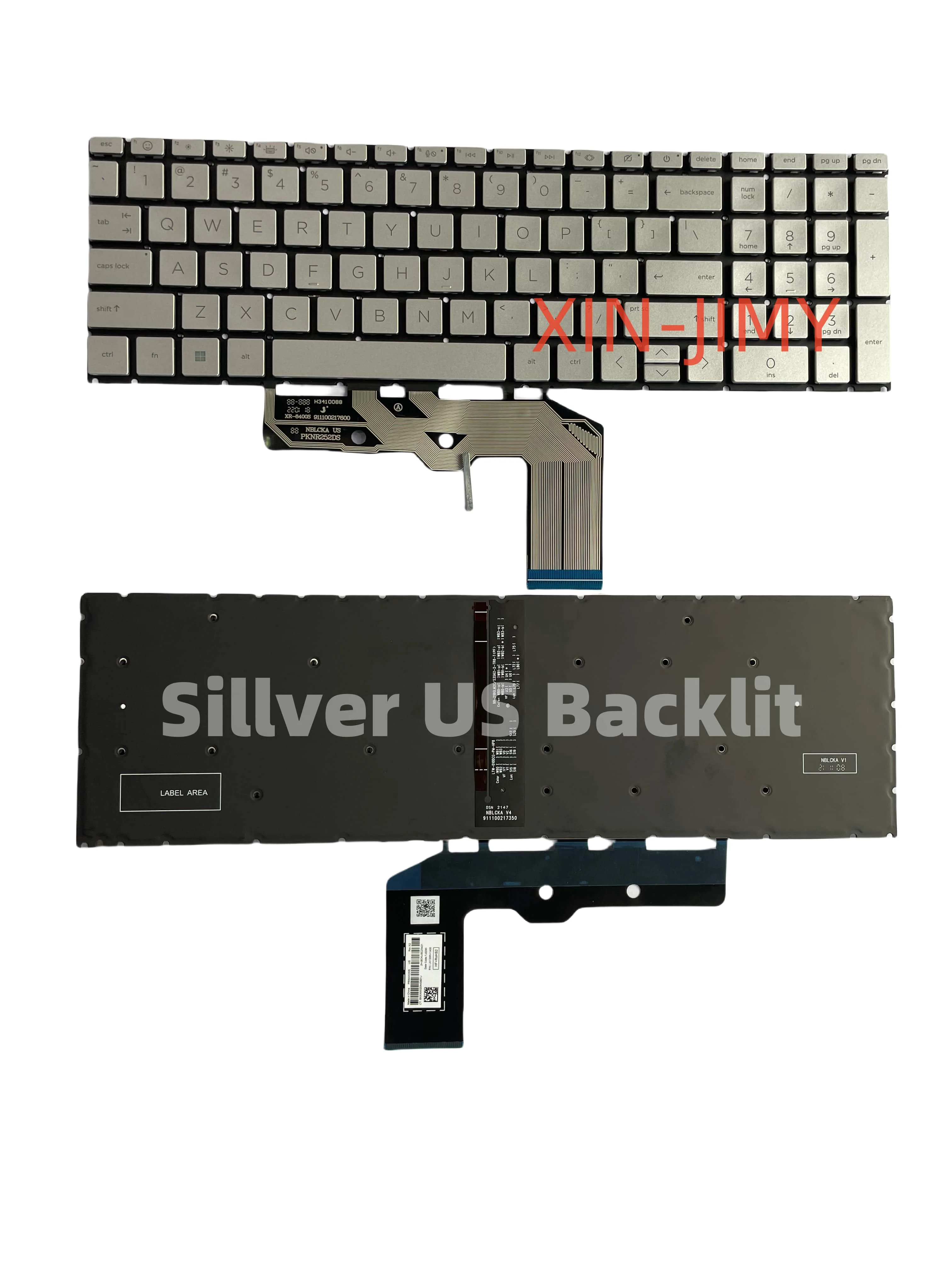 

NEW US Keybard for HP Envy17 17-DA 17T-DA Silver with backlit