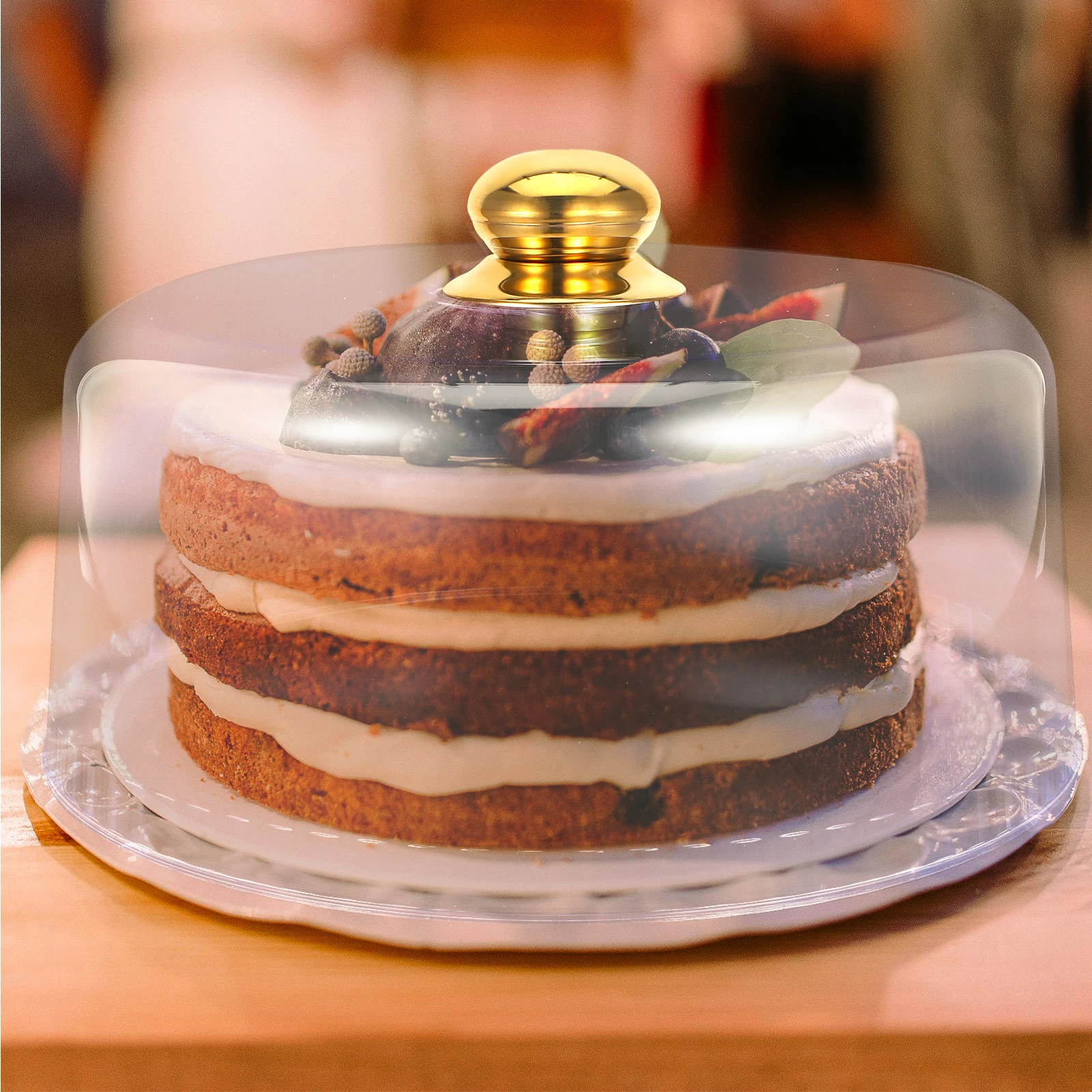 

Transparent Acrylic Cake Dome Food Protector Cover Display Stand for Dessert Table Party Use Reusable Clear Lid