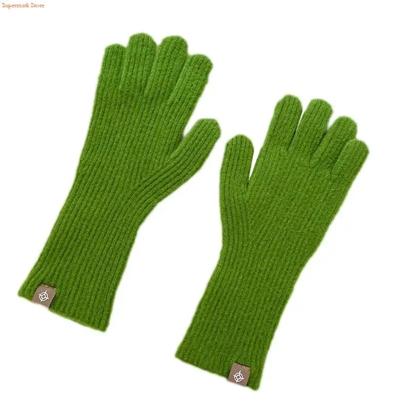 Q5WE Winter Crochet GlovesTouchScreen Hand Warmer Sports Gloves for Touch Screen Tips Knit Elastic Cuff Gloves for Men