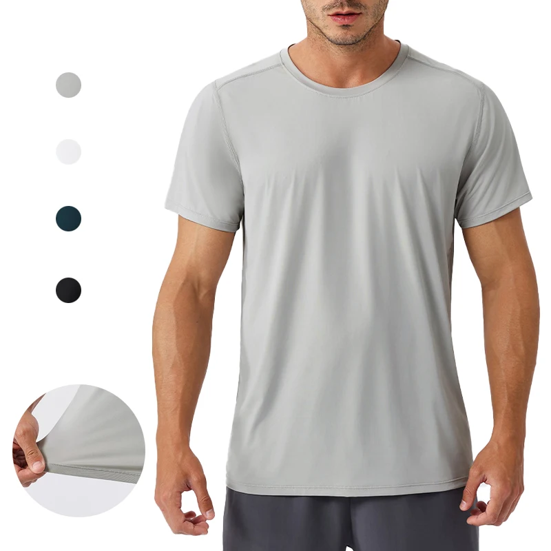 

Мужская футболка из ледяного шелка с защитой от УФ-излучения (S-2XL), быстросохнущая, дышащая, свободного кроя, с коротким рукавом, для спортзала, активного отдыха, летняя