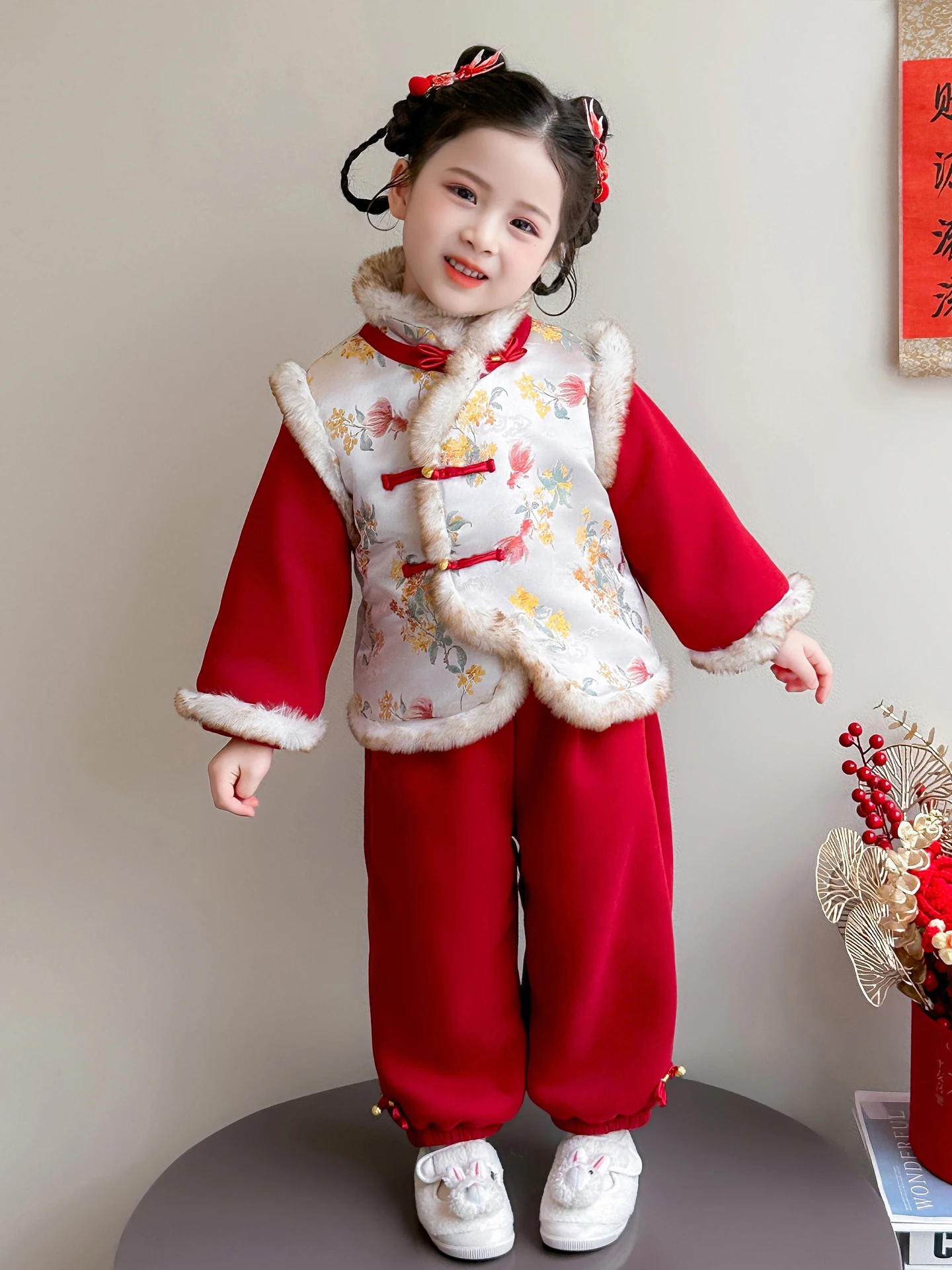 new-year's-thiened-fce-children's-warm-festive-koi-fi-print-baby-clothes-set-traditional-chinese-new-year-ou