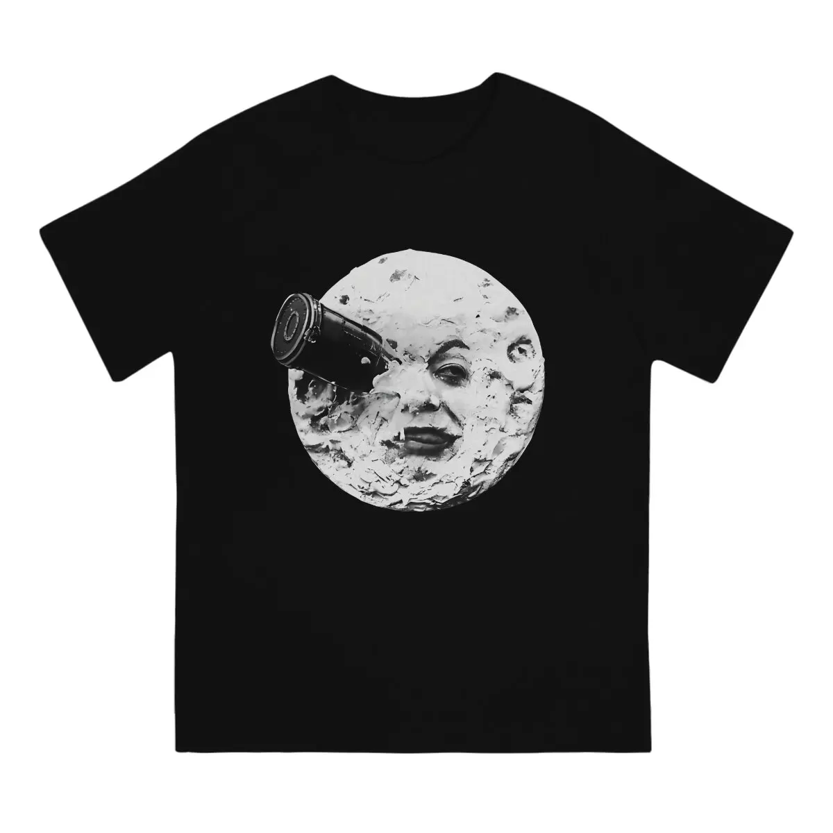 Men's A Trip To The Moon (Le Voyage Dans La Lune) - Face Only T Shirts Le Voyage Dans La Lune Movie 100% Cotton Tops