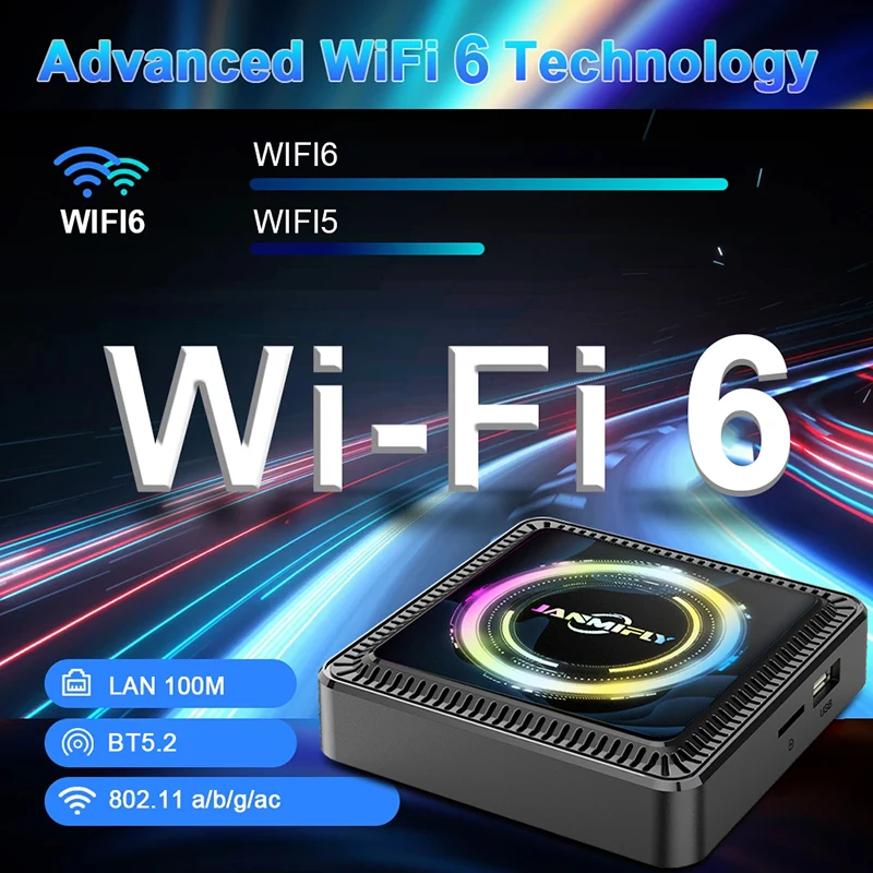 Q7S Smart Android 14 Tv Box Ultral HD 6K Wifi 6 Compatible con Google Bluetooth 5,2 Streaming Media Player Set Top Box