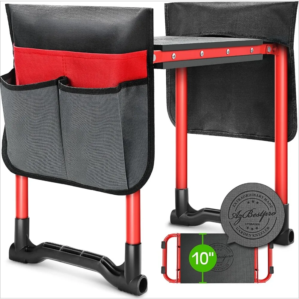 

Garden Kneeler and Seat, Foldable Gardening Stool -2024 Upgraded Widened to 10" Stable Wear-resistant PreventKnee and Back Pain