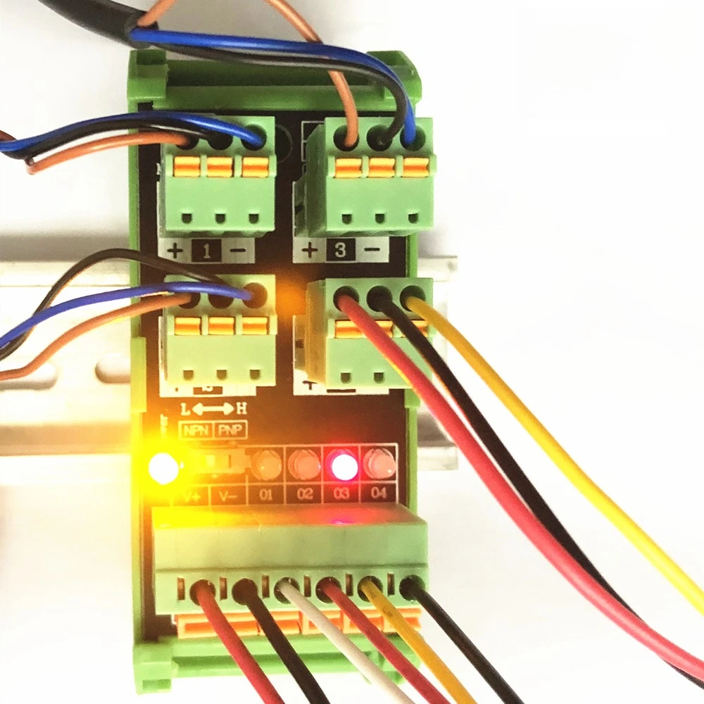 PLC وحدة الإدخال محطة كتلة 4 6 طريقة/قنوات الكهروضوئية القرب التبديل NPN PNP الاستشعار 3 أسلاك تحويل نقل المجلس #4