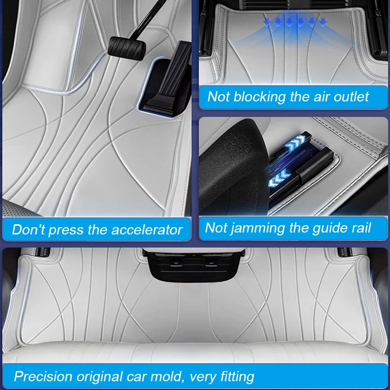 Custom Nappa Leather Anti-Slip Car Foot Protect Mat For GEELY EX5 2024-Present Auto Luxury Waterproof Floor Pad Accessory