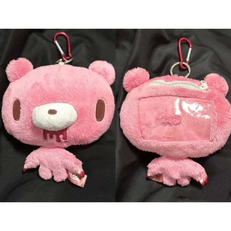 Gloomy Bear Plüsch-Münzbörse, hochwertige Cartoon-Puppe in Großkopfform, große Kapazität, tragbare, dehnbare rosa Aufbewahrungstasche, Geschenk – Detail 2