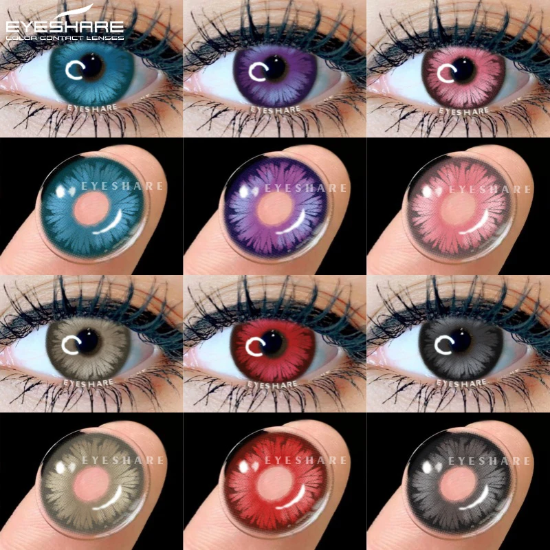 Eyeshare cosplay lentes de contato coloridas 2 pçs lentes de contato loucas anime rad lentes de olho halloween beleza maquiagem lentes roxas