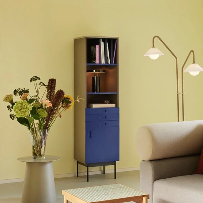 Blue, gray and black color blocking, modern simple partition cabinets, storage cabinets, entrance vertical cabinets