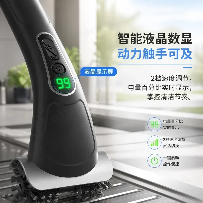 Electric BBQ Grill Cleaning Brush Stainless Steel Wire Roller Rechargeable Double Head Outdoor Barbecue Scrubber Tool