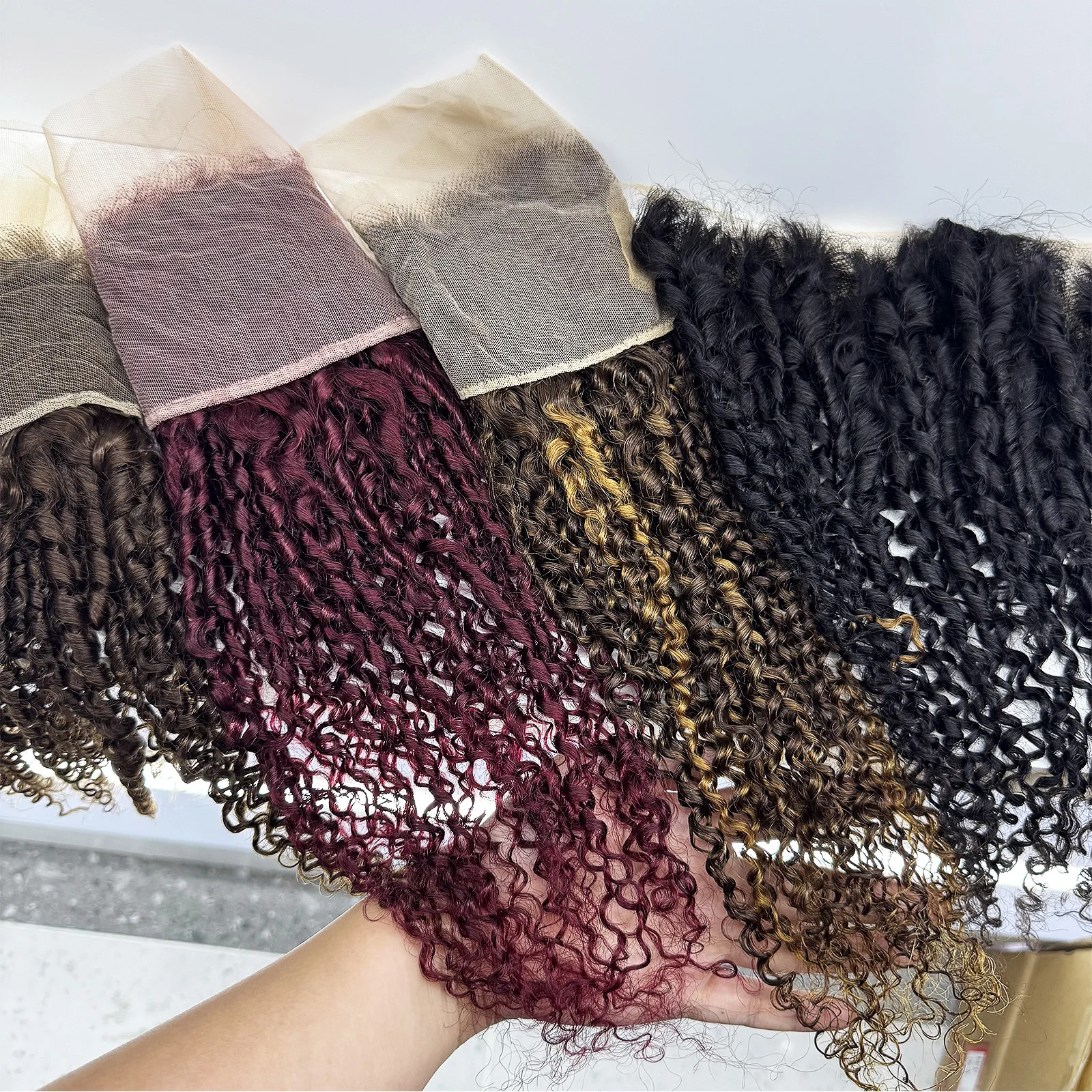 Pixie Curly Human Hair 13x4 Transparent Lace Frontal Only Pre Plucked Swiss Ear to Ear Lace Closure Human Hair for Women
