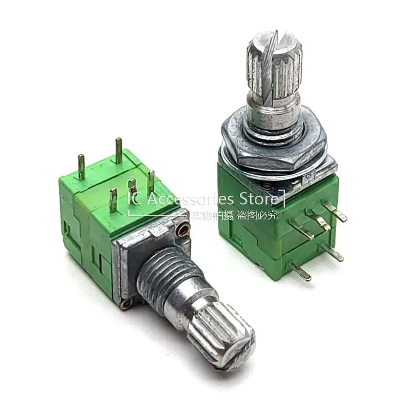 2PCS R097 Type Single 5Pin A5K With Rotary Switch RD901SF-20 Precision Volume Potentiometer 15MM Flower Shaft