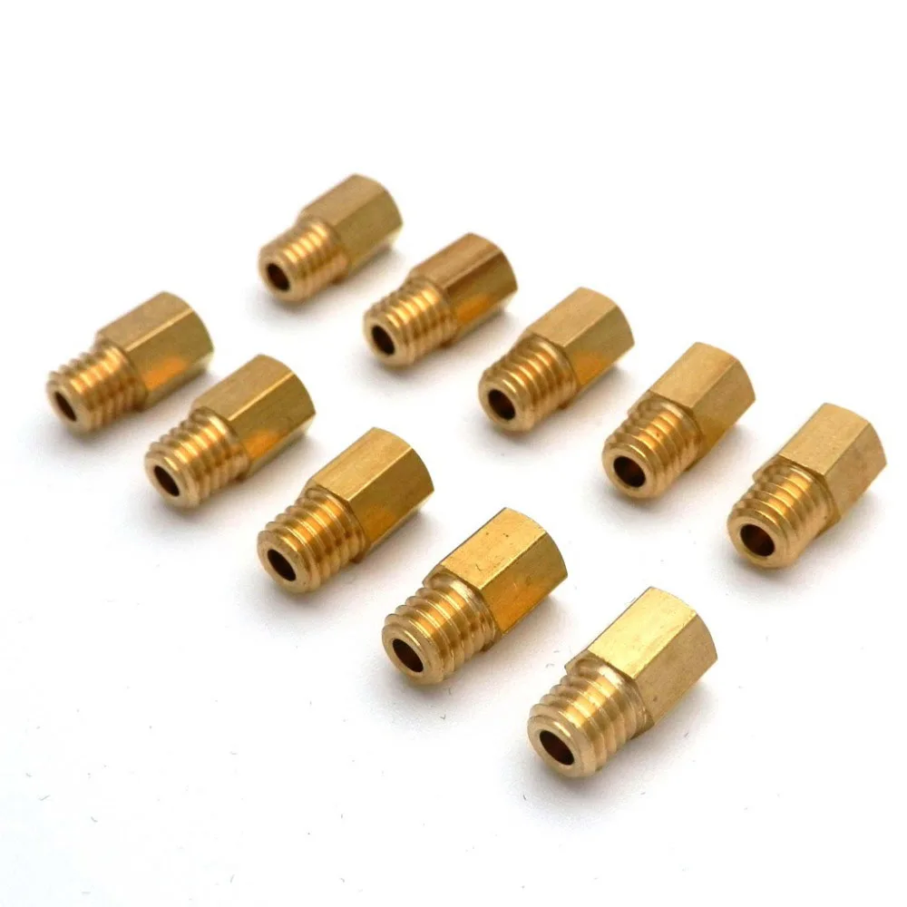 10pcs/set Hex Type Main Jets 5.2x0.75 Thread 6mm Head for MIKUNI Carburetor VM/TM/TMX RX100 AX100 TM24 27 28 Injector Nozzle