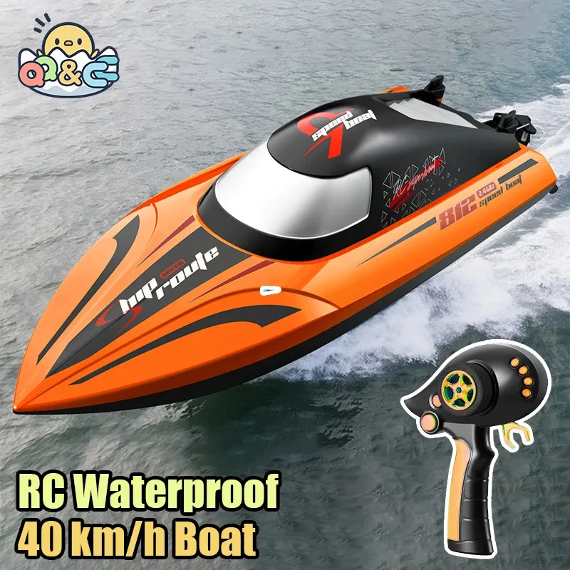 812 remote-controlled boat 2.4G high-speed remote-controlled speedboat water toy children\'s electric boat with light model