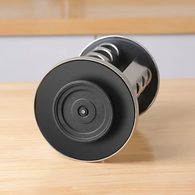 Stainless Steel Rotating Spice Storage Rack, Condiments Shelf, Seasoning Jar Set, Kitchen Supplies, 16 Holes