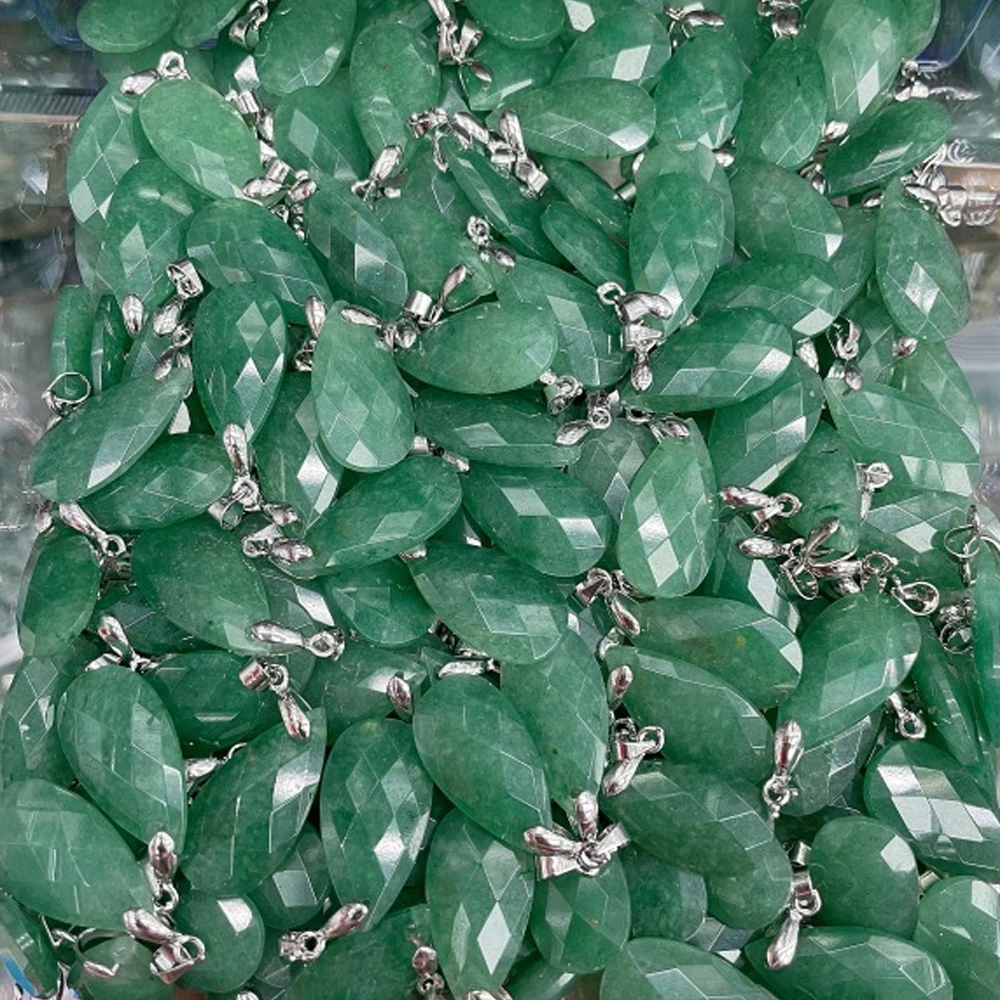 RX19-1 13x25mm Natural Crystal Faceted Teardrop Pendant, DIY Charm for Necklace Bracelet Earring Jewelry Making