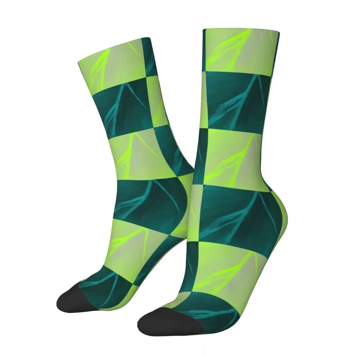 Colorblock Print Socks Modern Check Fashion Stockings Winter Anti Skid Ladies  High Quality Design Outdoor 