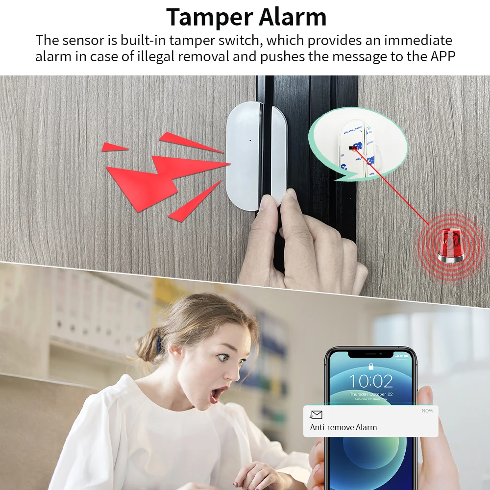 Meian Zigbee Door and Windows Sensor Tuya Wifi Door Open/Close Detector Smart Home Automation Wireless Magnetic Door Sensor