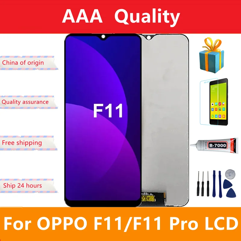 6.53\'\' Original For OPPO F11 F 11 LCD CPH1913 Display Screen Touch +Frame Digitizer Assembly For OPPO F11 pro CPH1969 Display