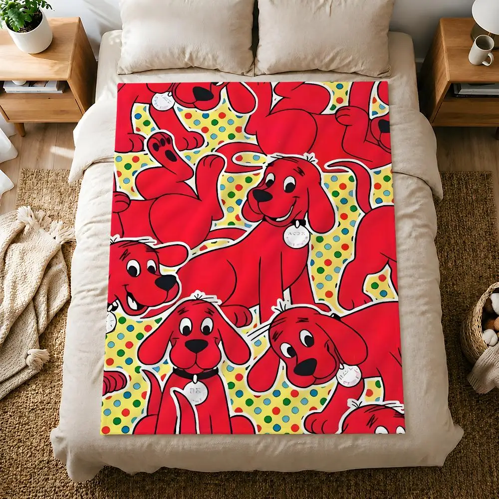Kids C-Clifford The Big Red Dog Gift Throw Soft Flannel Throw Blanket for Couch Bed Sofa Warm Cozy Lightweight All Season view 4