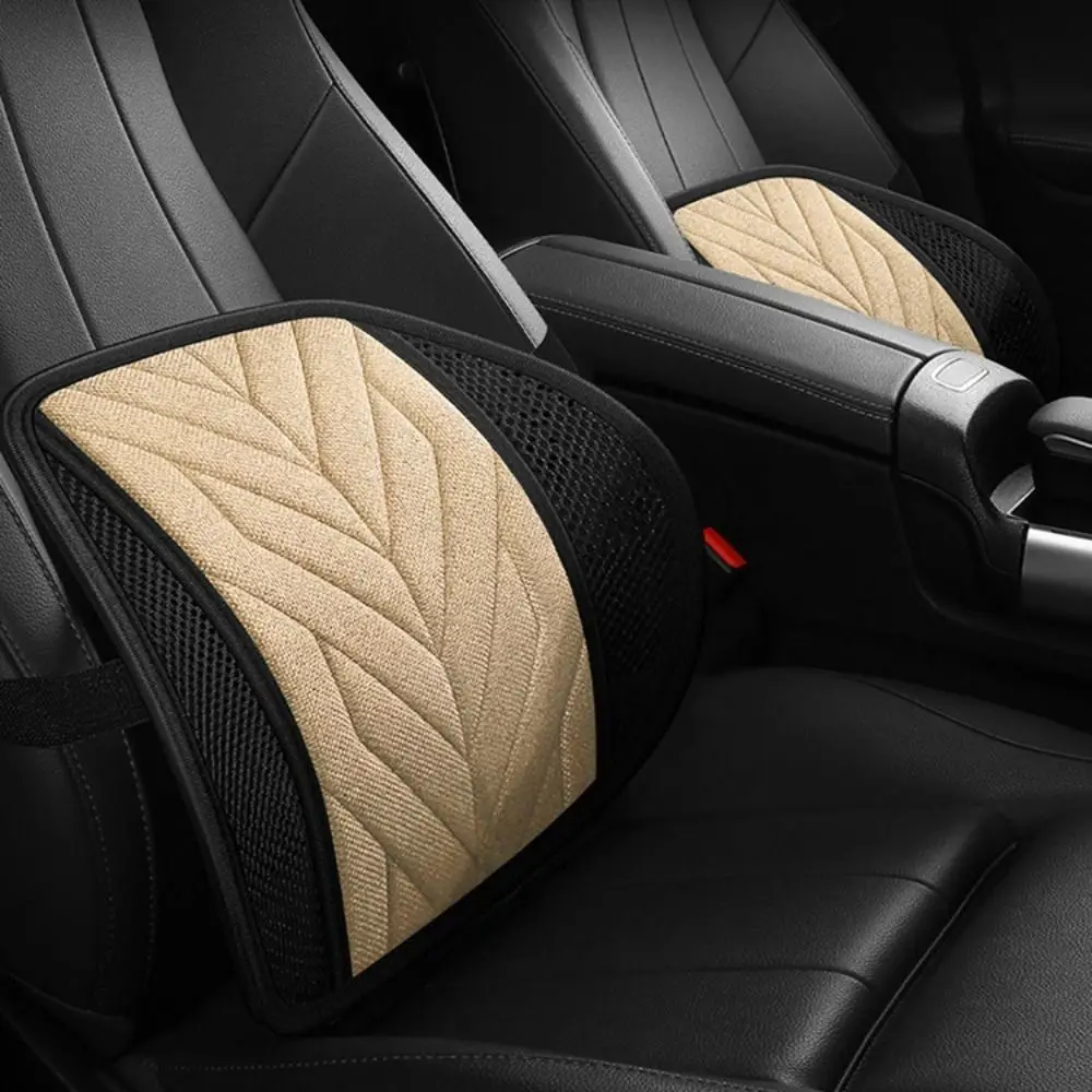 Breathable Car Lumbar Pillow Support Pad Universal Car Cushion Pad Seat Lumbar Brace Mesh Ventilate Car Seat Office Chair Travel