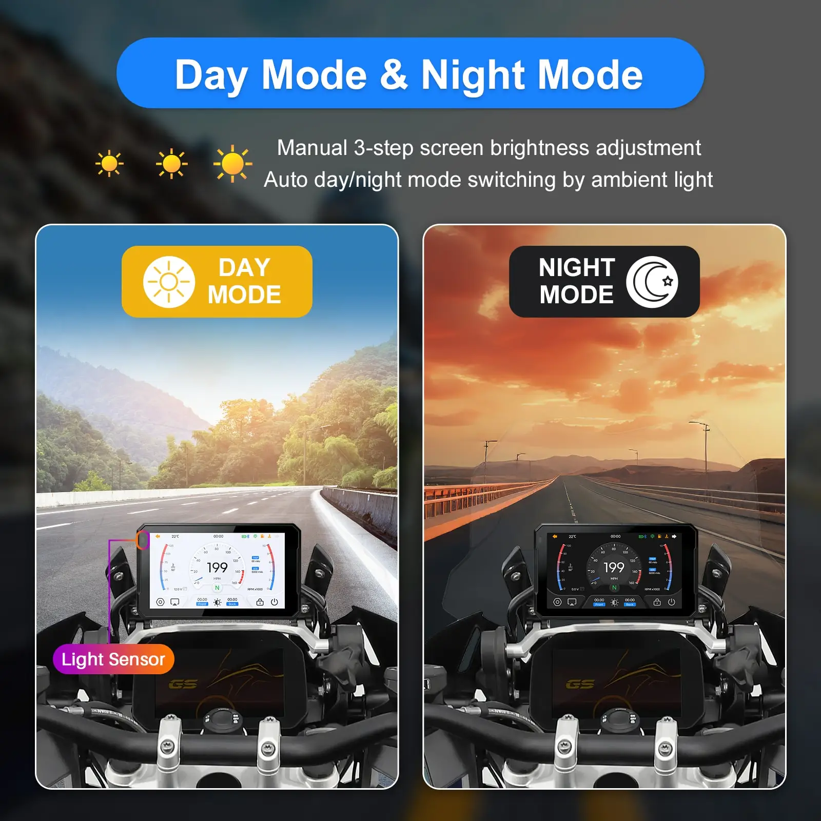 Carplay für BMW XR M1000 R1200GS R1250GS S1000XR R1300GS 7-Zoll tragbarer Motorrad-Navigator CarPlay Android Auto Navigator