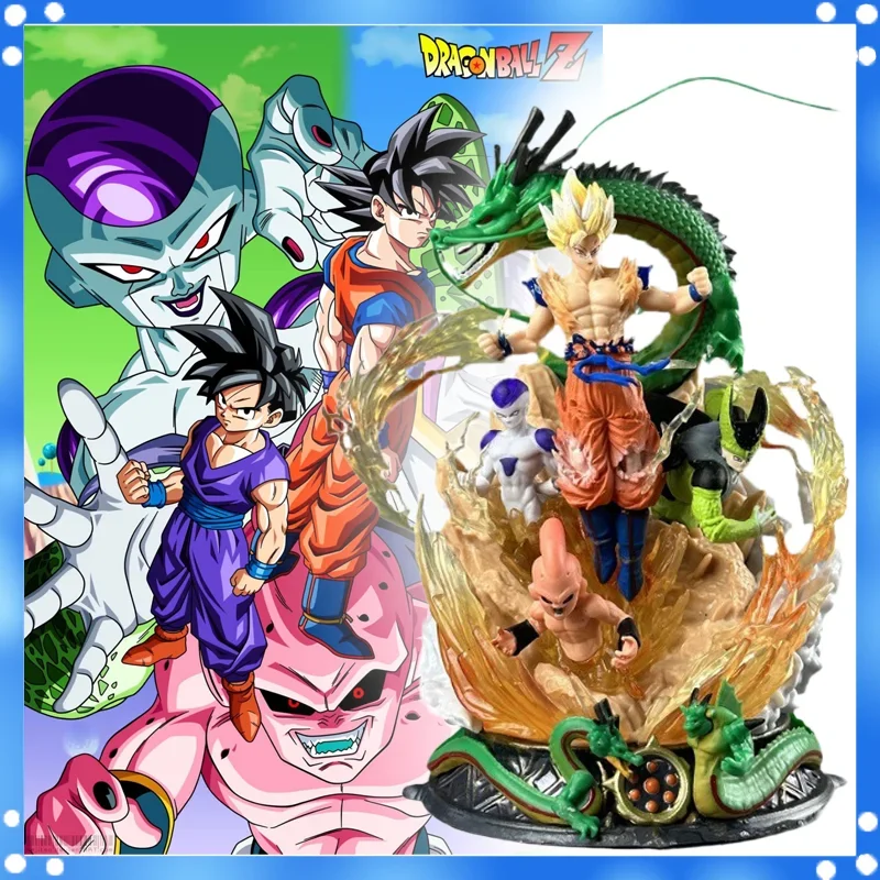 

Dragon Ball GK Son Goku Frieza Majin Buu Cell PVC Action Figure Anime Figure Super Saiyan 20cm Model Gifts Collection Doll Toys